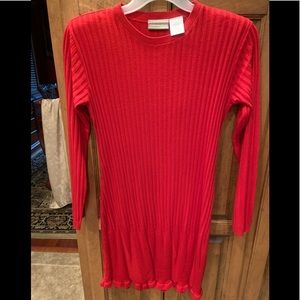 Red knit dress